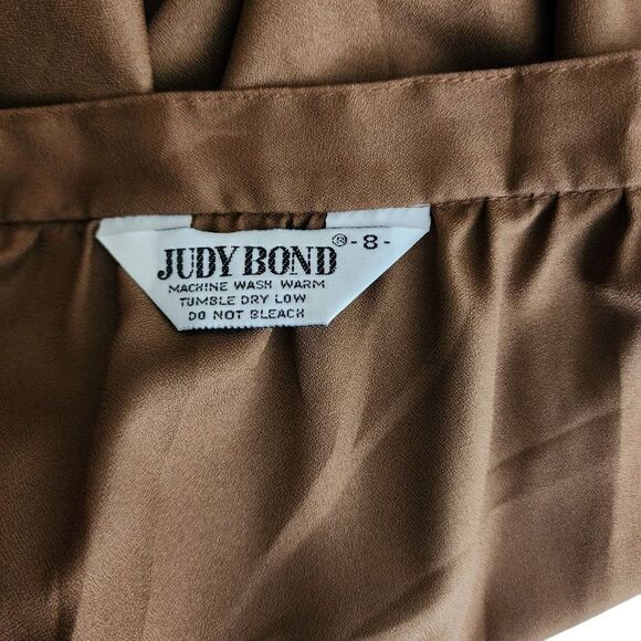 Vintage 80s Judy Bond Basic Skirt Pockets Womens Size Small Brown Office Work - Picture 4 of 4